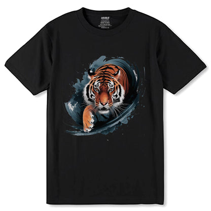 Majectic Tiger - Unisex Round Neck Regular Fit 100% Combed Cotton Half Sleeve T-Shirt - Mojilo Mart