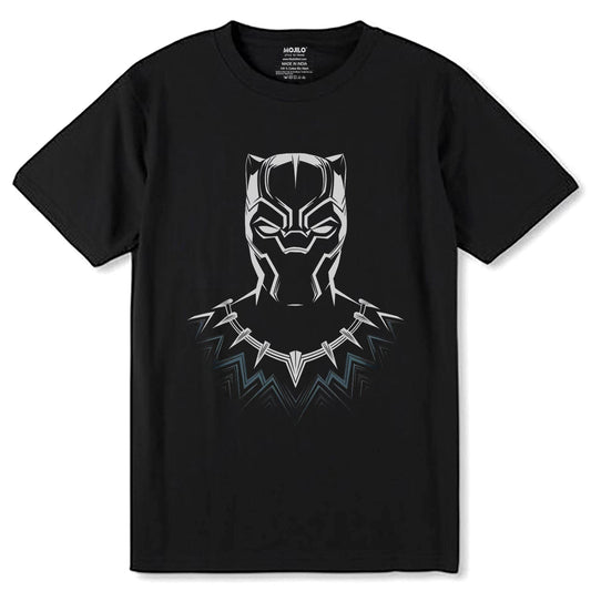 Marvel Black Panther Mask Wakanda superhero - Unisex Round Neck Regular Fit 100% Combed Cotton Half Sleeve T-Shirt - Mojilo Mart