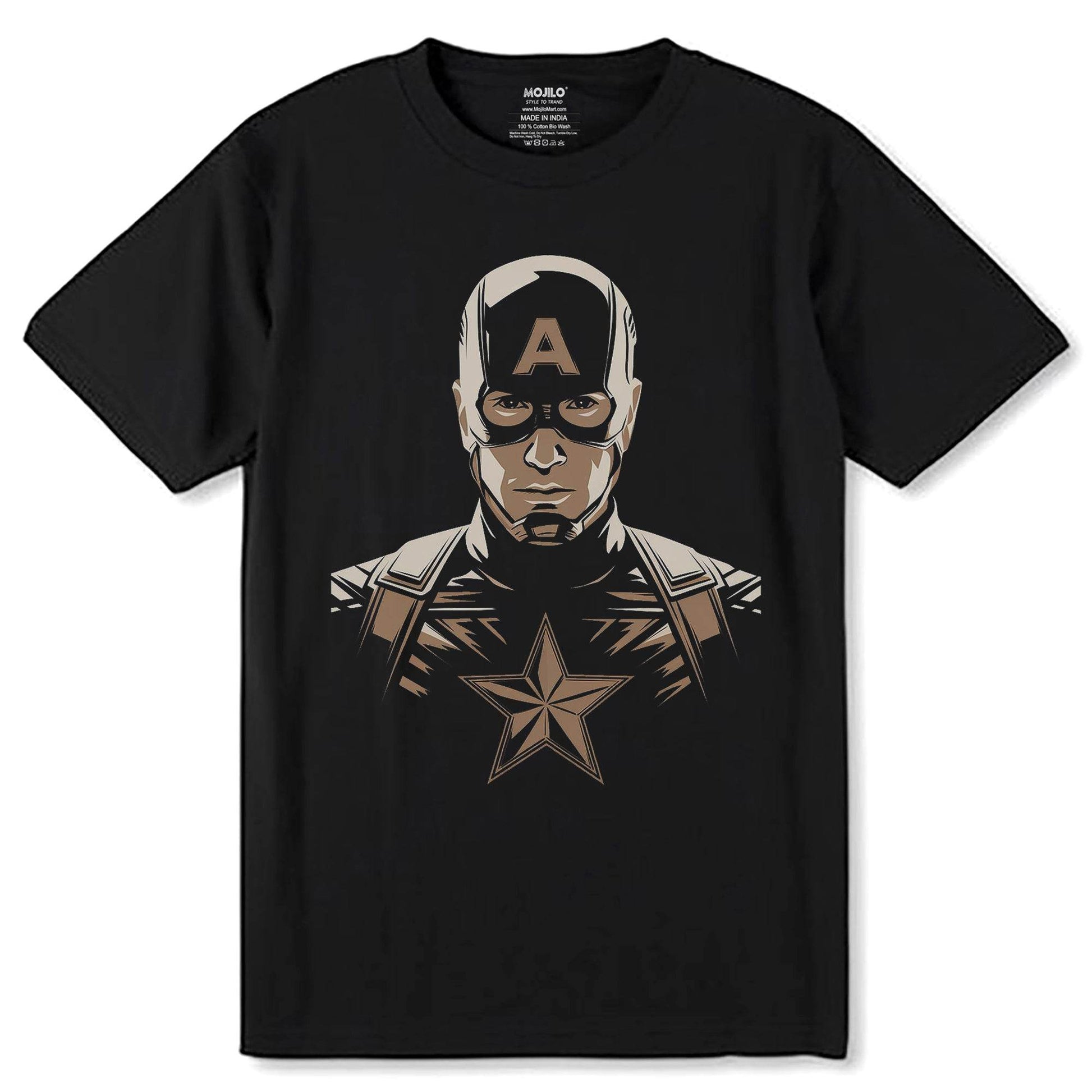 Marvel Captain America Clipart superhero - Unisex Round Neck Regular Fit 100% Combed Cotton Half Sleeve T-Shirt - Mojilo Mart