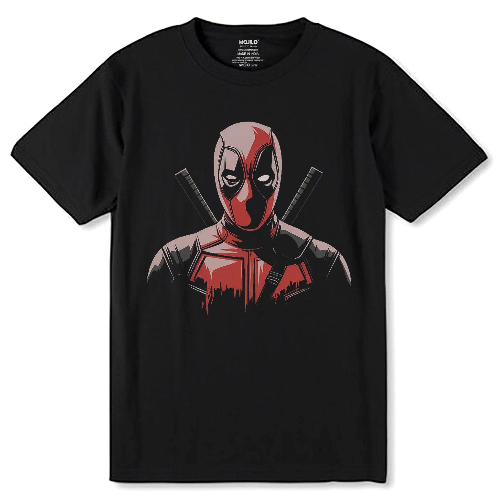 Marvel Deadpool superhero - Unisex Round Neck Regular Fit 100% Combed Cotton Half Sleeve T-Shirt - Mojilo Mart
