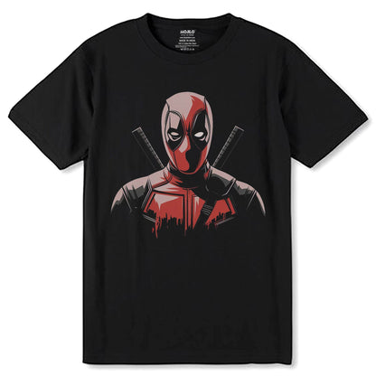 Marvel Deadpool superhero - Unisex Round Neck Regular Fit 100% Combed Cotton Half Sleeve T-Shirt - Mojilo Mart