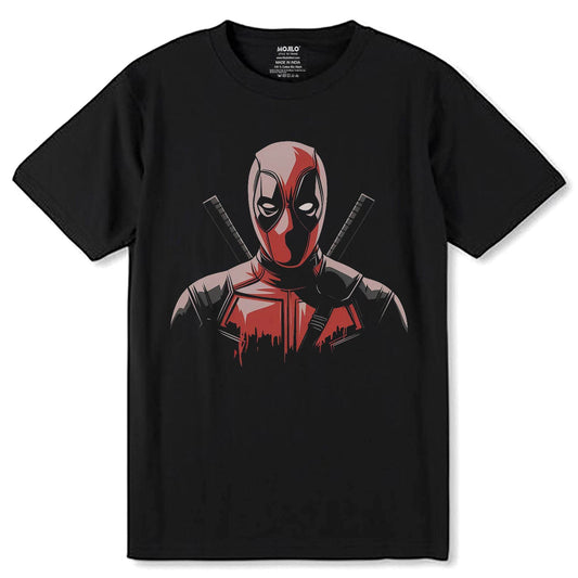 Marvel Deadpool superhero - Unisex Round Neck Regular Fit 100% Combed Cotton Half Sleeve T-Shirt - Mojilo Mart