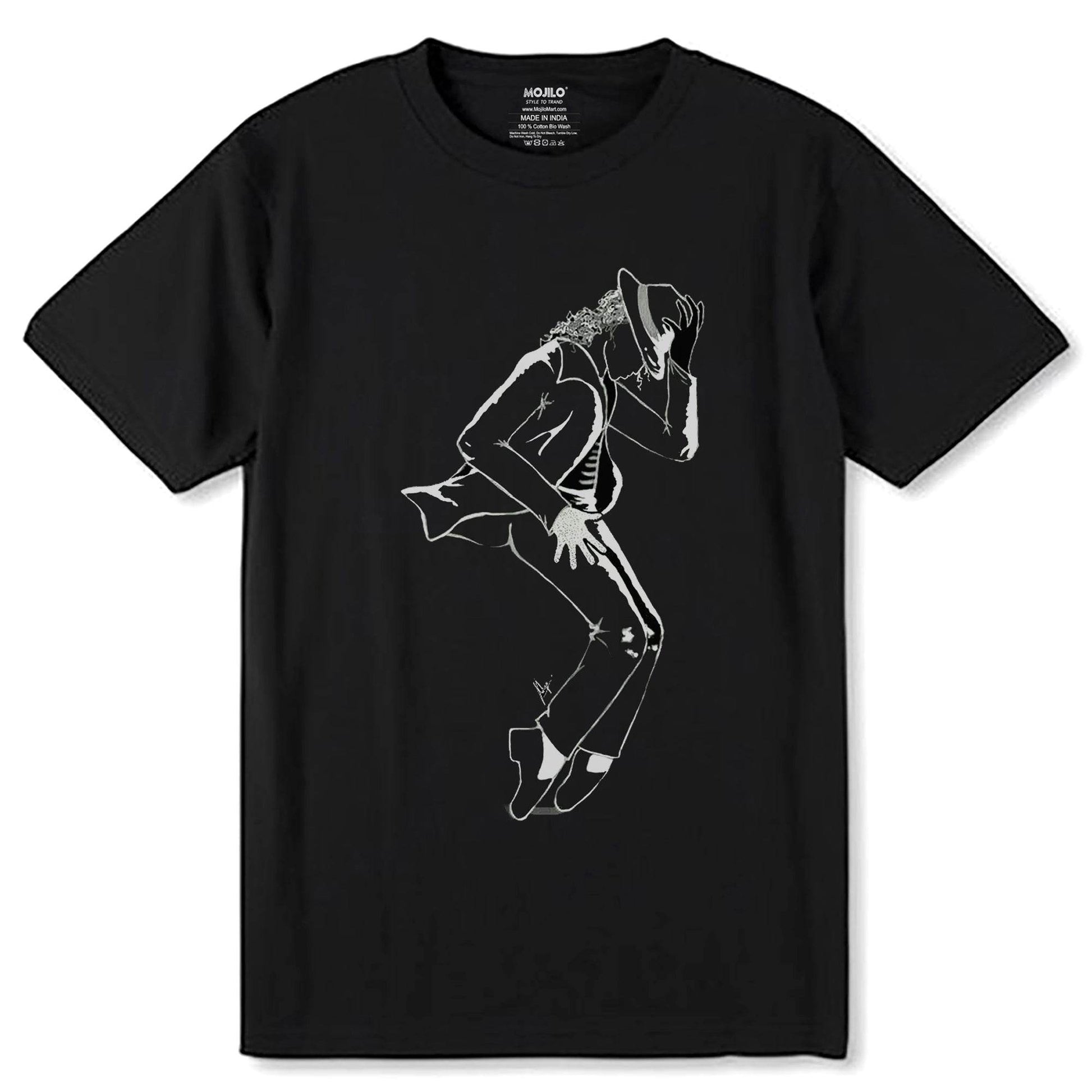 Michael Jackson MOON WALK - Unisex Round Neck Regular Fit 100% Combed Cotton Half Sleeve T-Shirt - Mojilo Mart