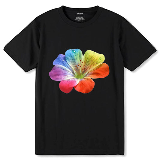 Morning Glory Pop Art - Unisex Round Neck Regular Fit 100% Combed Cotton Half Sleeve T-Shirt - Mojilo Mart