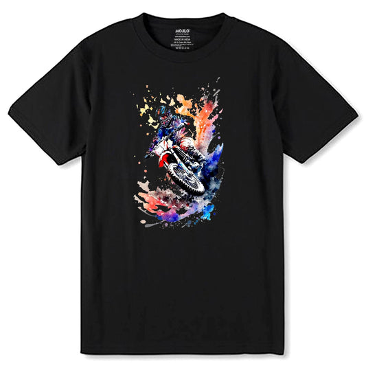Motocross Dirt Biking - Unisex Round Neck Regular Fit 100% Combed Cotton Half Sleeve T-Shirt - Mojilo Mart