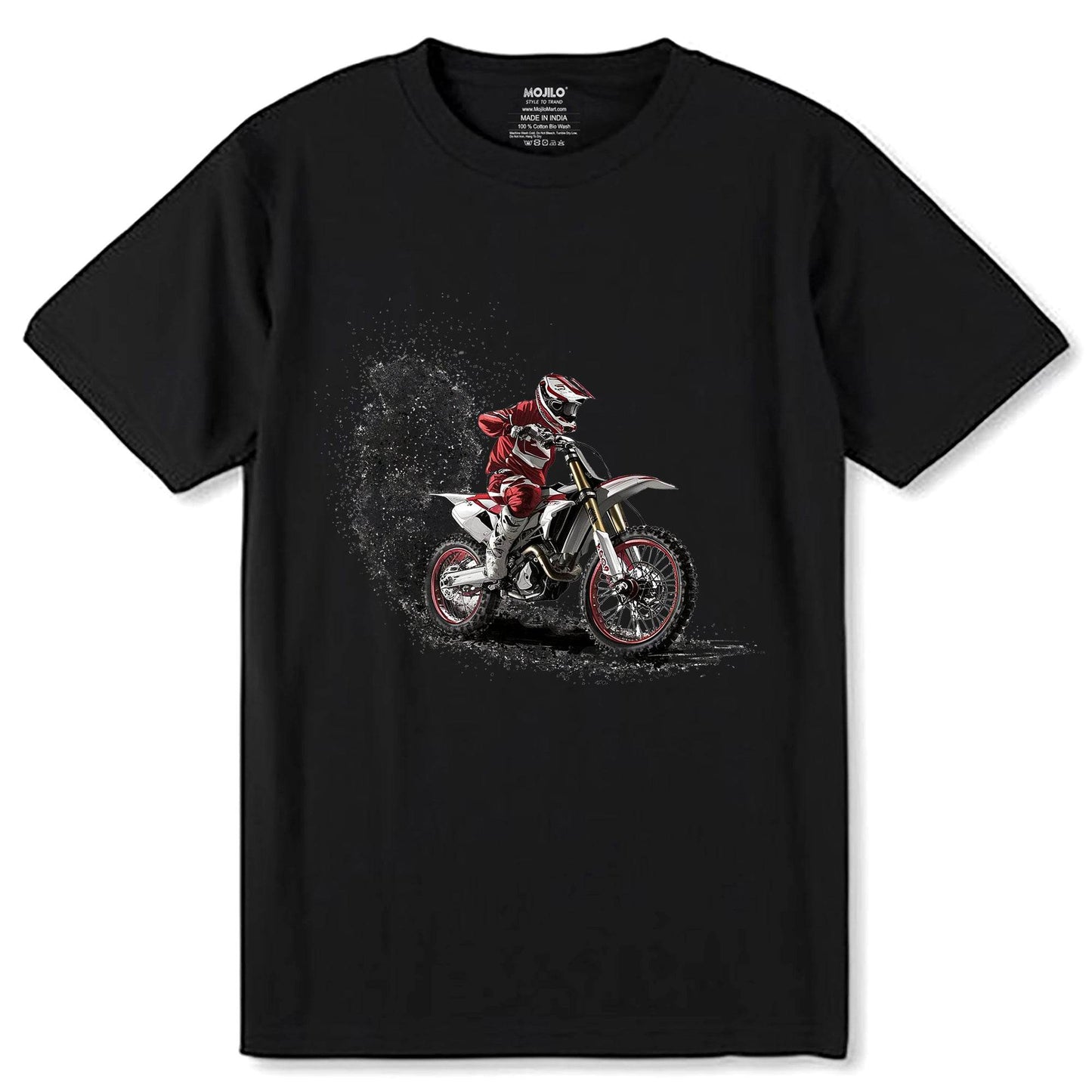 Motocross Enduro Supermoto Bike - Unisex Round Neck Regular Fit 100% Combed Cotton Half Sleeve T-Shirt - Mojilo Mart
