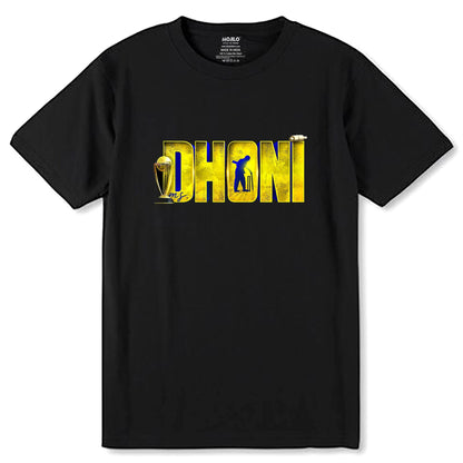 Multicolour Dhoni Edition - Unisex Round Neck Regular Fit 100% Combed Cotton Half Sleeve T-Shirt - Mojilo Mart