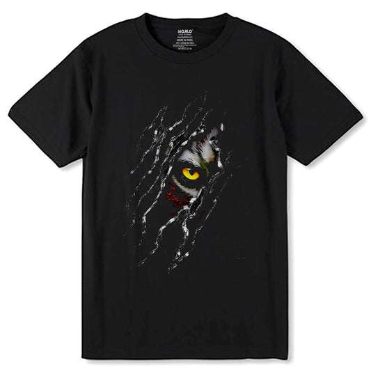 Mystical Tiger Eye - Unisex Round Neck Regular Fit 100% Combed Cotton Half Sleeve T-Shirt - Mojilo Mart