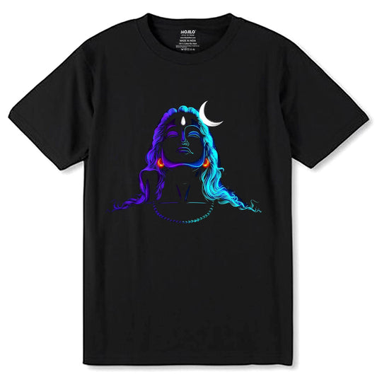 Neon Adi Shiv - Unisex Round Neck Regular Fit 100% Combed Cotton Half Sleeve T-Shirt - Mojilo Mart