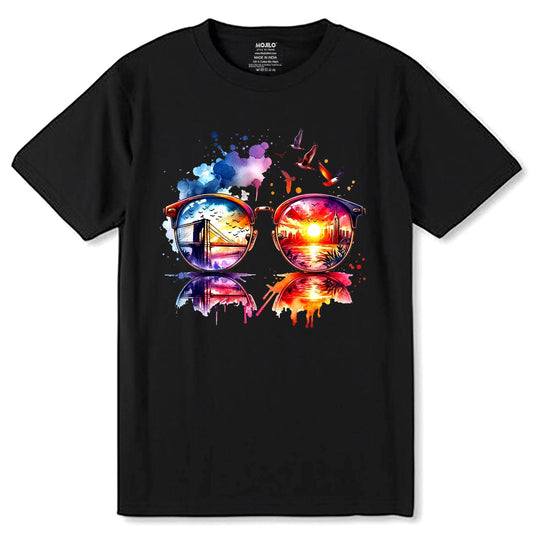 Neon Sunglasses Tshirt - Unisex Round Neck Regular Fit 100% Combed Cotton Half Sleeve T-Shirt - Mojilo Mart