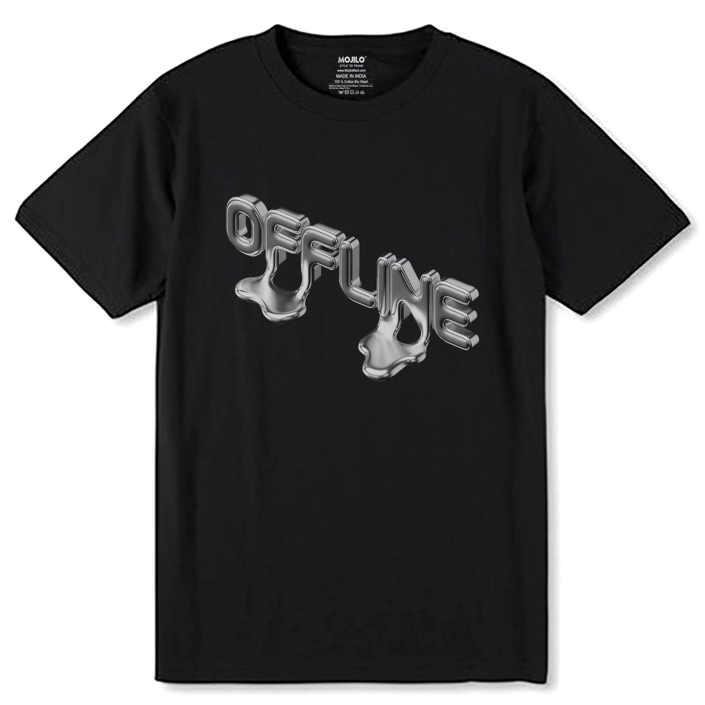 OFF LINE - Unisex Round Neck Regular Fit 100% Combed Cotton Half Sleeve T-Shirt - Mojilo Mart