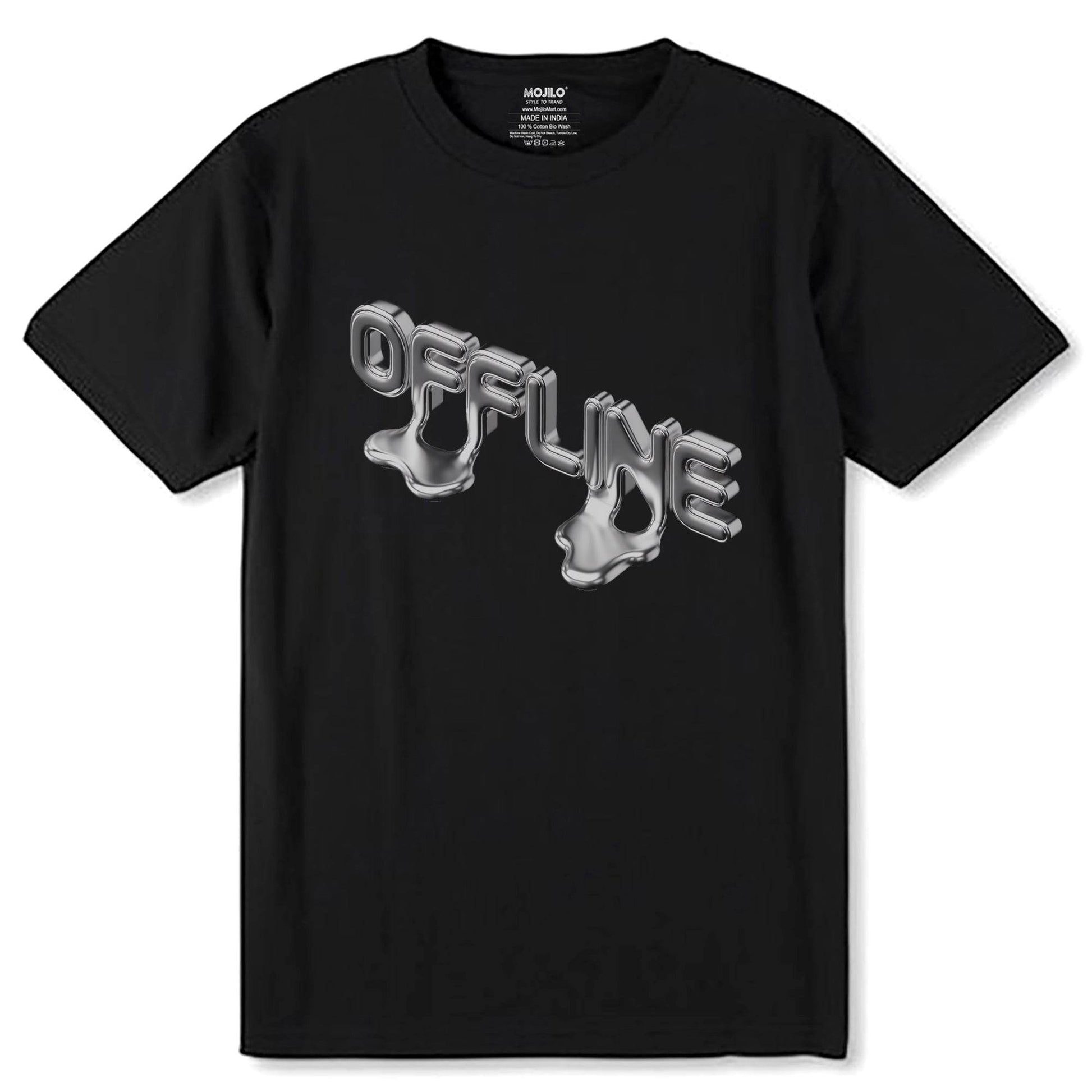 OFF LINE - Unisex Round Neck Regular Fit 100% Combed Cotton Half Sleeve T-Shirt - Mojilo Mart