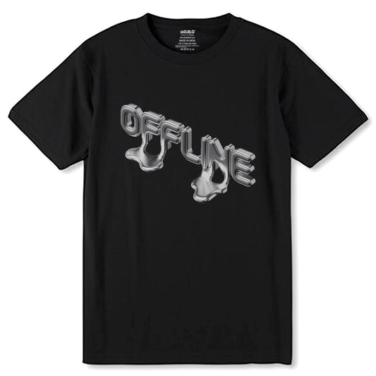 OFF LINE - Unisex Round Neck Regular Fit 100% Combed Cotton Half Sleeve T-Shirt - Mojilo Mart