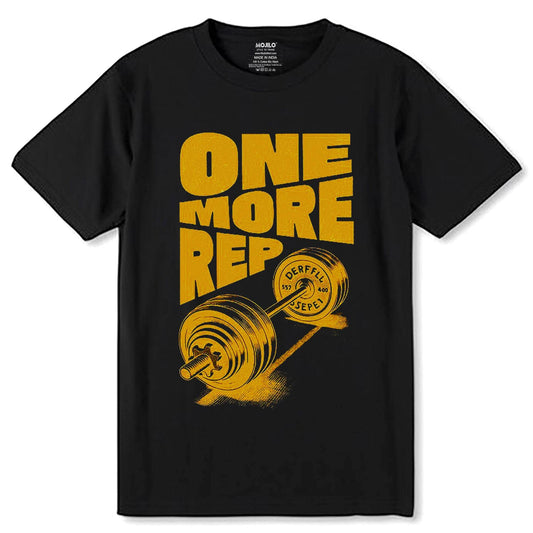 One More Rep - Unisex Round Neck Regular Fit 100% Combed Cotton Half Sleeve T-Shirt - Mojilo Mart