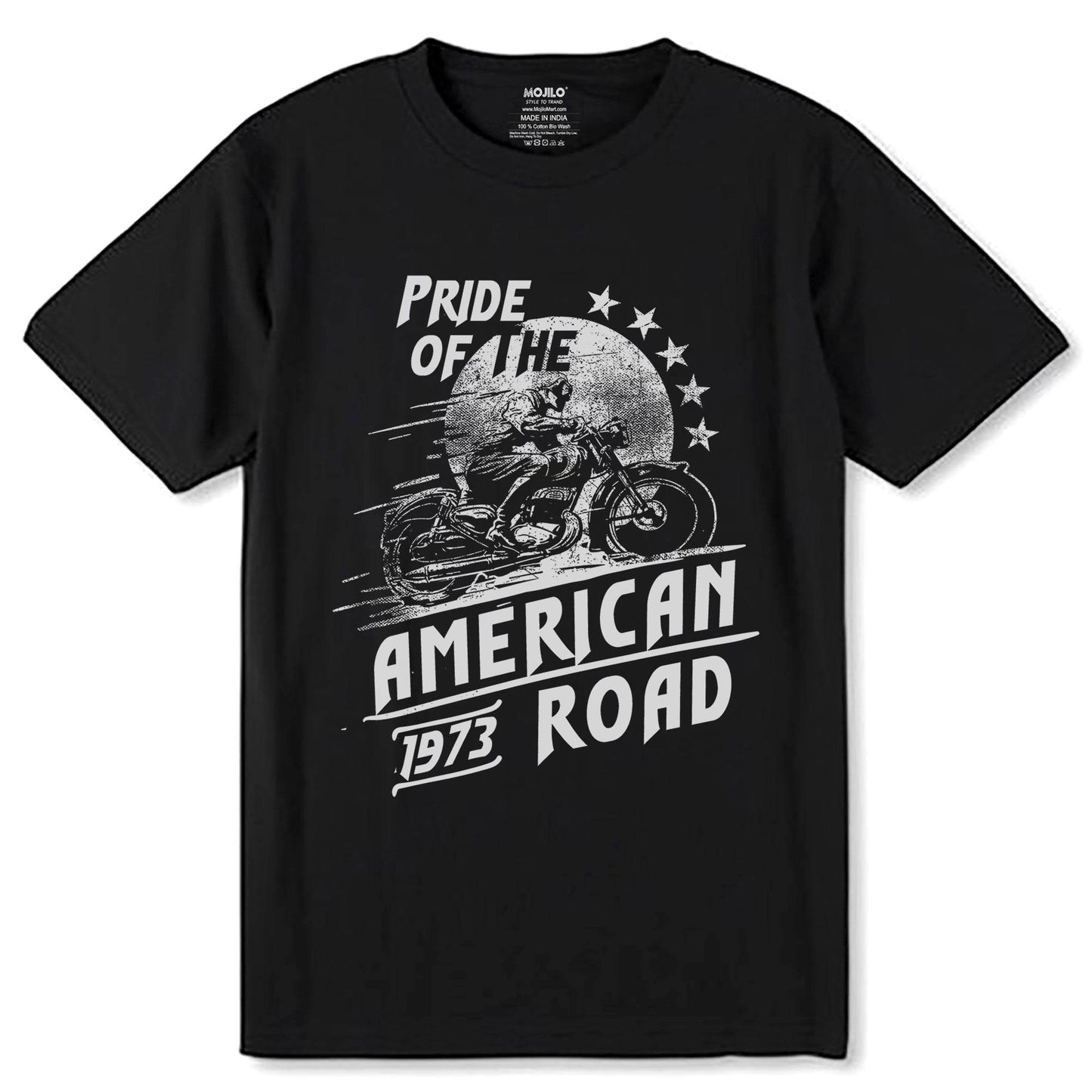 PRIDE OF THE AMERICAN 1973 ROAD - Unisex Round Neck Regular Fit 100% Combed Cotton Half Sleeve T-Shirt - Mojilo Mart