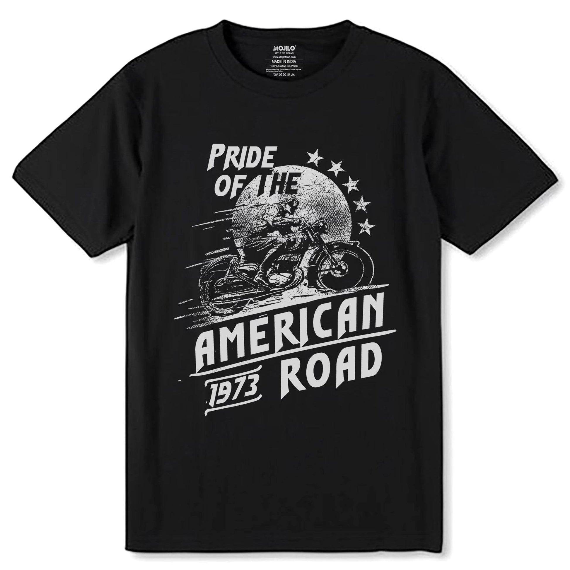 PRIDE OF THE AMERICAN 1973 ROAD - Unisex Round Neck Regular Fit 100% Combed Cotton Half Sleeve T-Shirt - Mojilo Mart