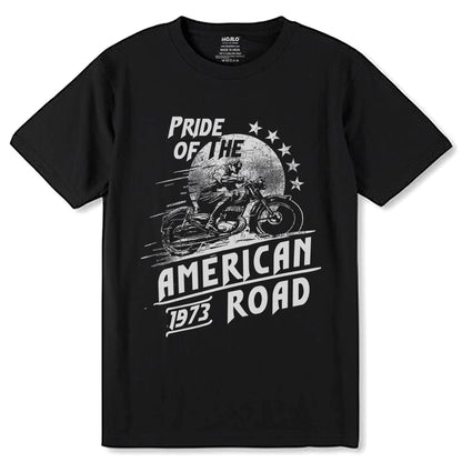 PRIDE OF THE AMERICAN 1973 ROAD - Unisex Round Neck Regular Fit 100% Combed Cotton Half Sleeve T-Shirt - Mojilo Mart