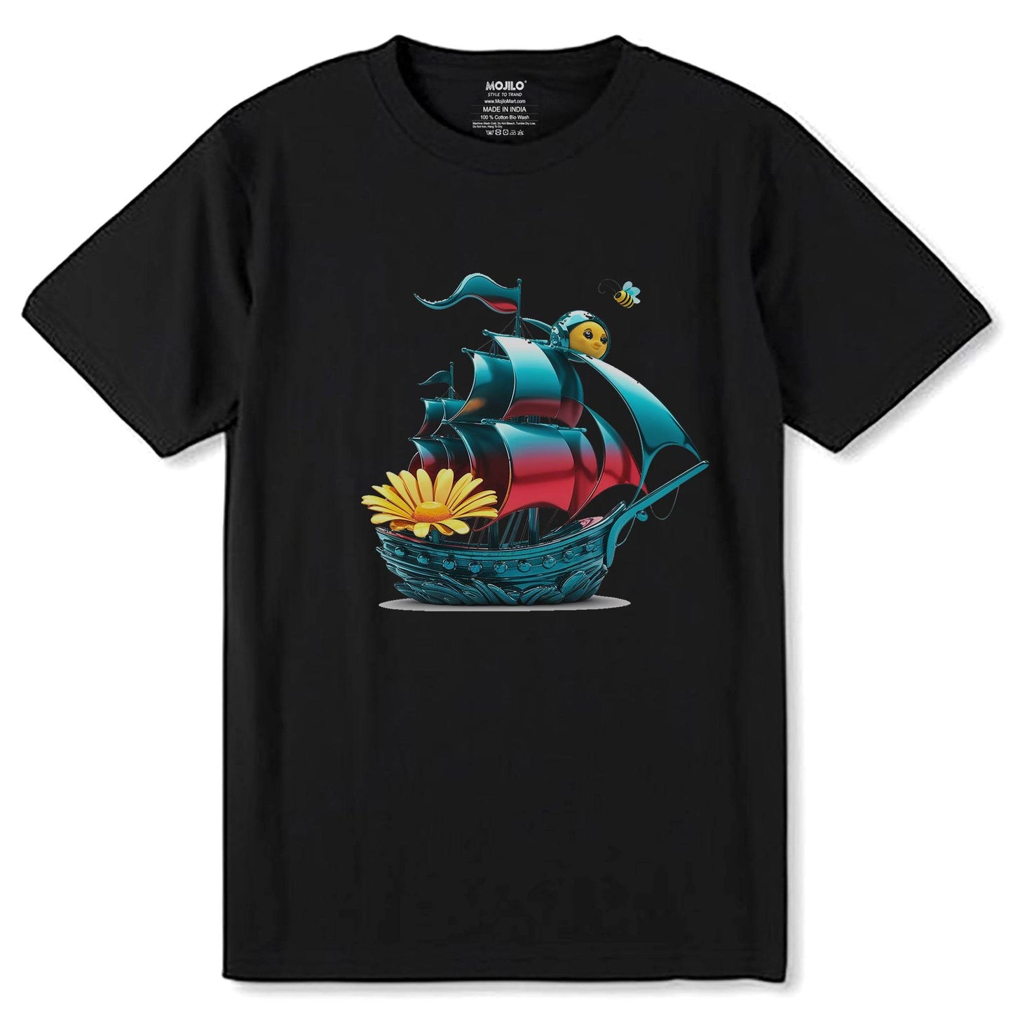 Pirate Ship - Unisex Round Neck Regular Fit 100% Combed Cotton Half Sleeve T-Shirt (Copy) - Mojilo Mart
