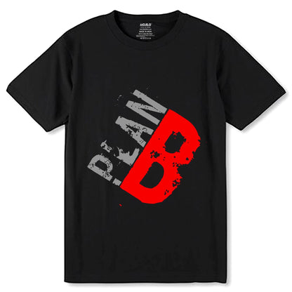 Plan B - Unisex Round Neck Regular Fit 100% Combed Cotton Half Sleeve T-Shirt - Mojilo Mart