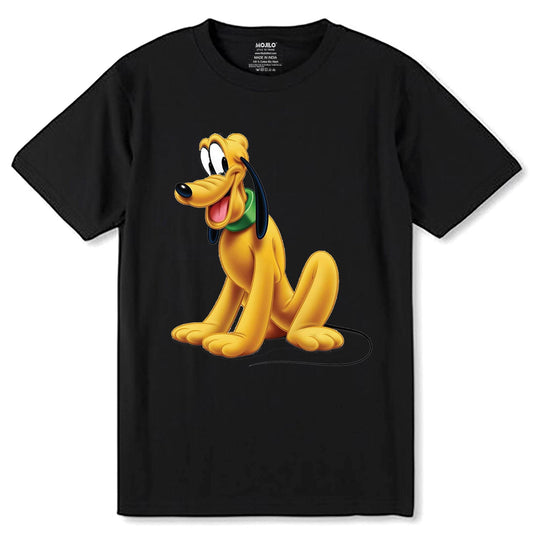 Pluto Printed - Unisex Round Neck Regular Fit 100% Combed Cotton Half Sleeve T-Shirt - Mojilo Mart