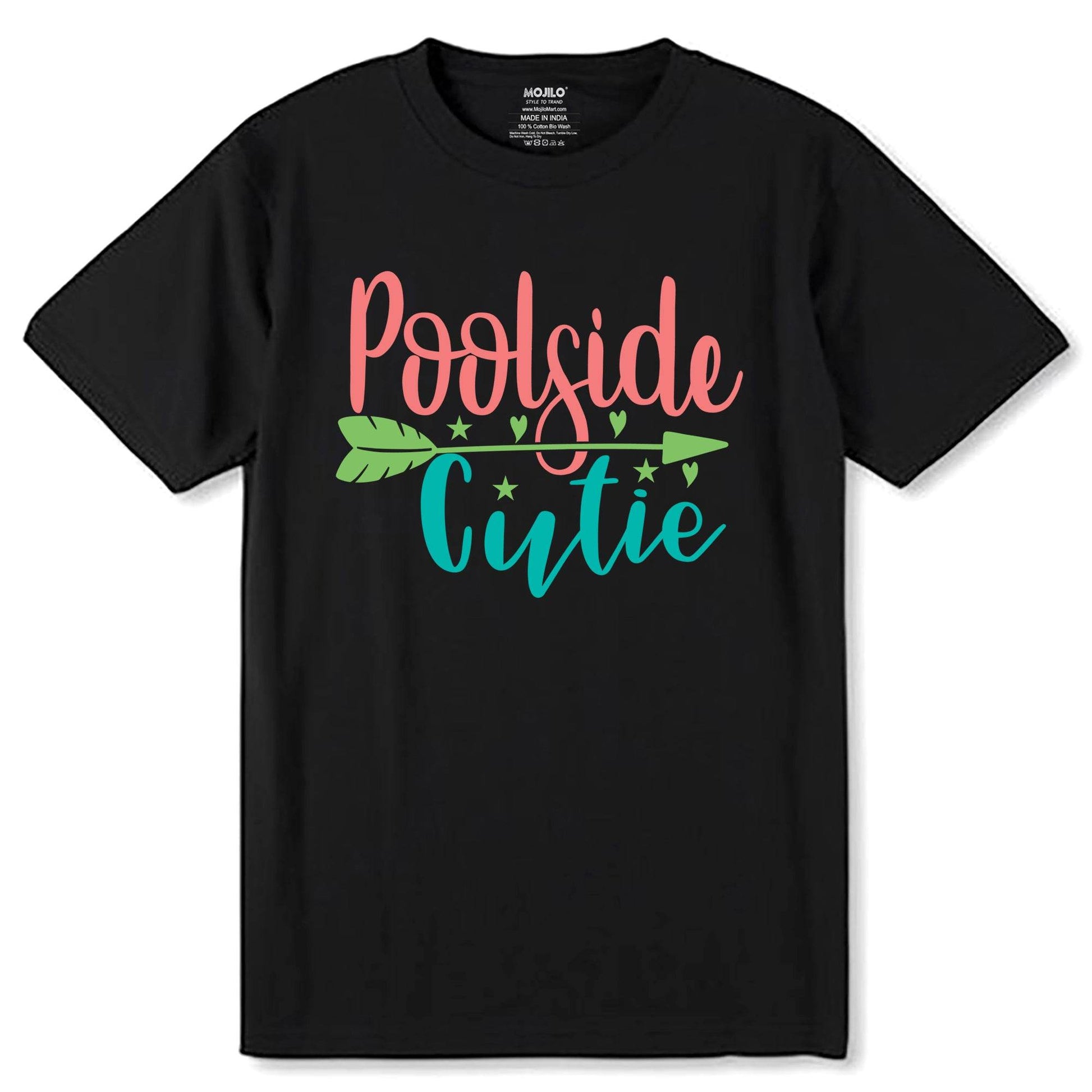 Poolside Cutie - Unisex Round Neck Regular Fit 100% Combed Cotton Half Sleeve T-Shirt - Mojilo Mart