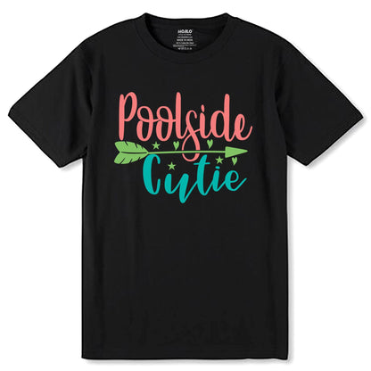 Poolside Cutie - Unisex Round Neck Regular Fit 100% Combed Cotton Half Sleeve T-Shirt - Mojilo Mart