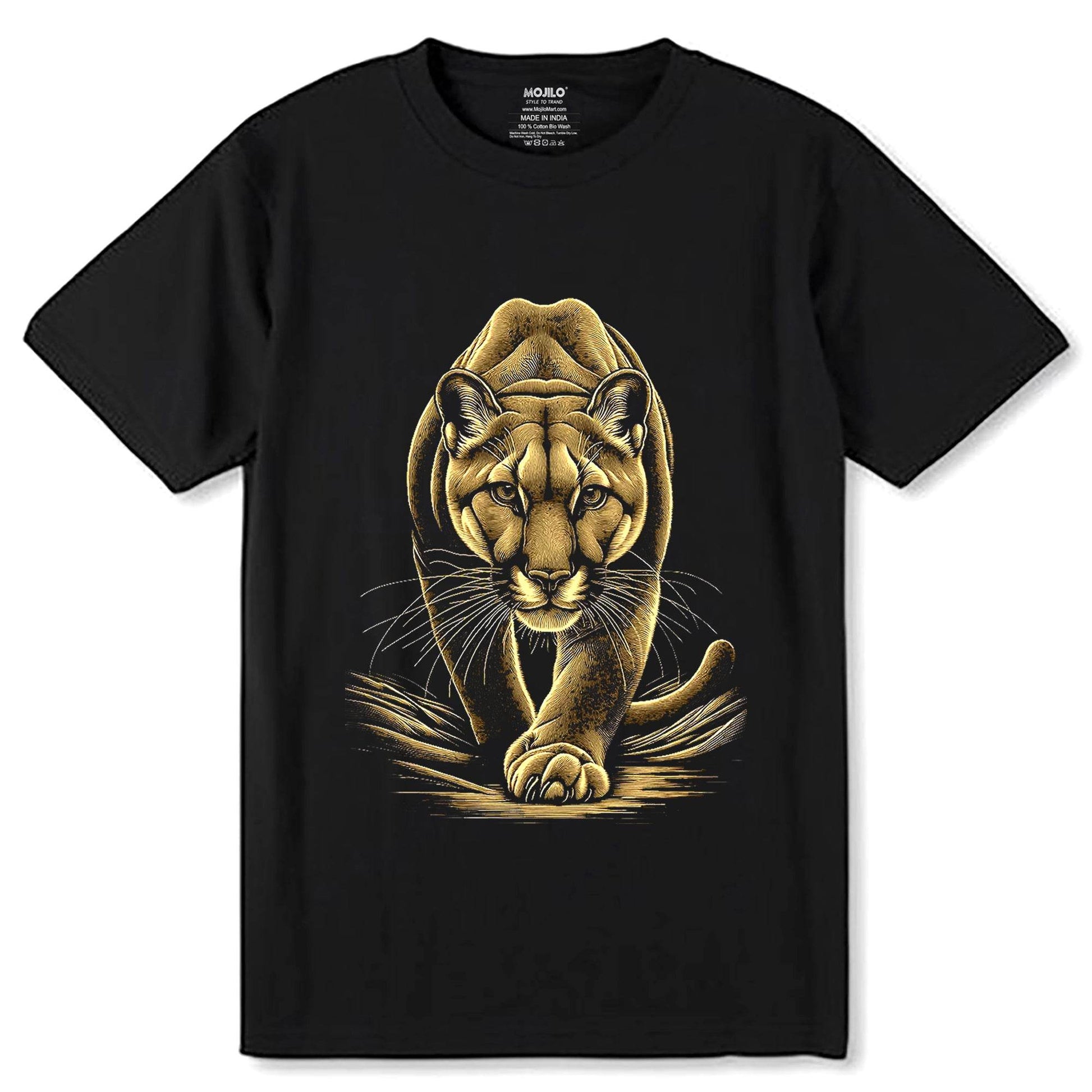 Puma Animal Lover Wildlife - Unisex Round Neck Regular Fit 100% Combed Cotton Half Sleeve T-Shirt - Mojilo Mart
