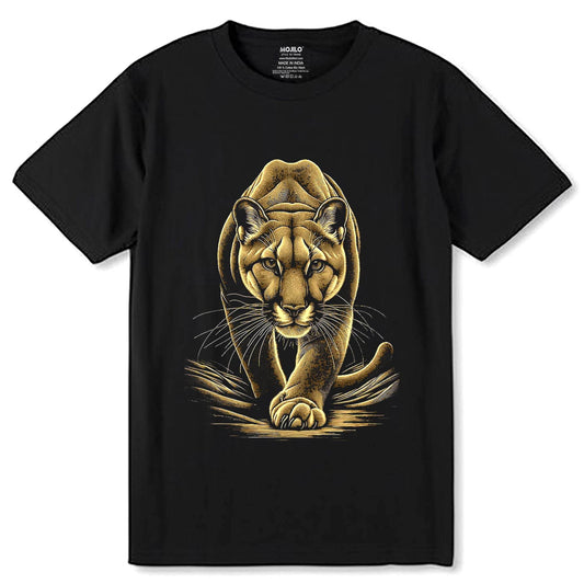 Puma Animal Lover Wildlife - Unisex Round Neck Regular Fit 100% Combed Cotton Half Sleeve T-Shirt - Mojilo Mart