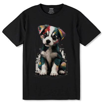 Puppy Splash - Unisex Round Neck Regular Fit 100% Combed Cotton Half Sleeve T-Shirt - Mojilo Mart