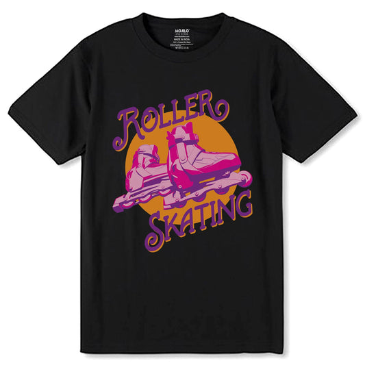 ROLLER SKATING - Unisex Round Neck Regular Fit 100% Combed Cotton Half Sleeve T-Shirt - Mojilo Mart
