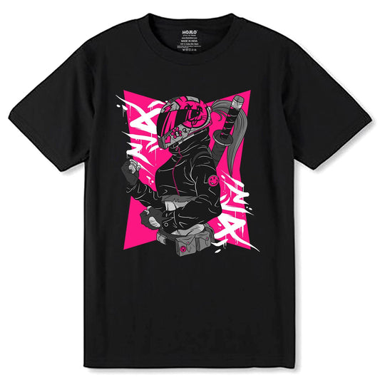 Ready Anime Motorcycle - Unisex Round Neck Regular Fit 100% Combed Cotton Half Sleeve T-Shirt - Mojilo Mart