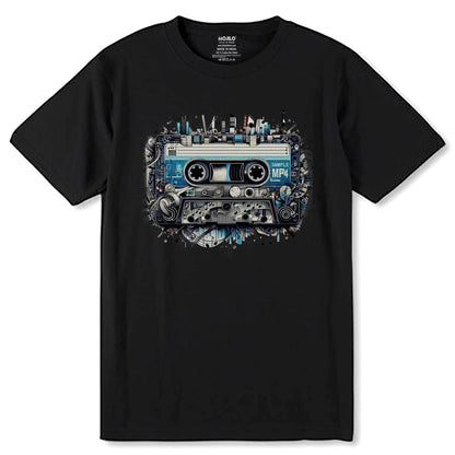Retro Vibes Mixtape - Unisex Round Neck Regular Fit 100% Combed Cotton Half Sleeve T-Shirt - Mojilo Mart