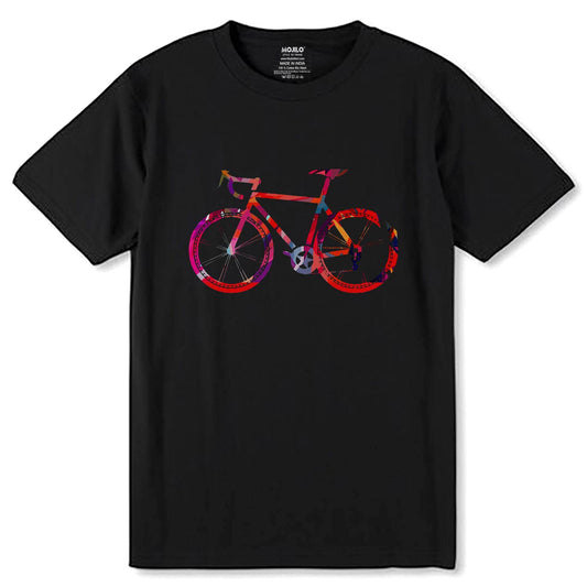 Road bike water color - Unisex Round Neck Regular Fit 100% Combed Cotton Half Sleeve T-Shirt - Mojilo Mart