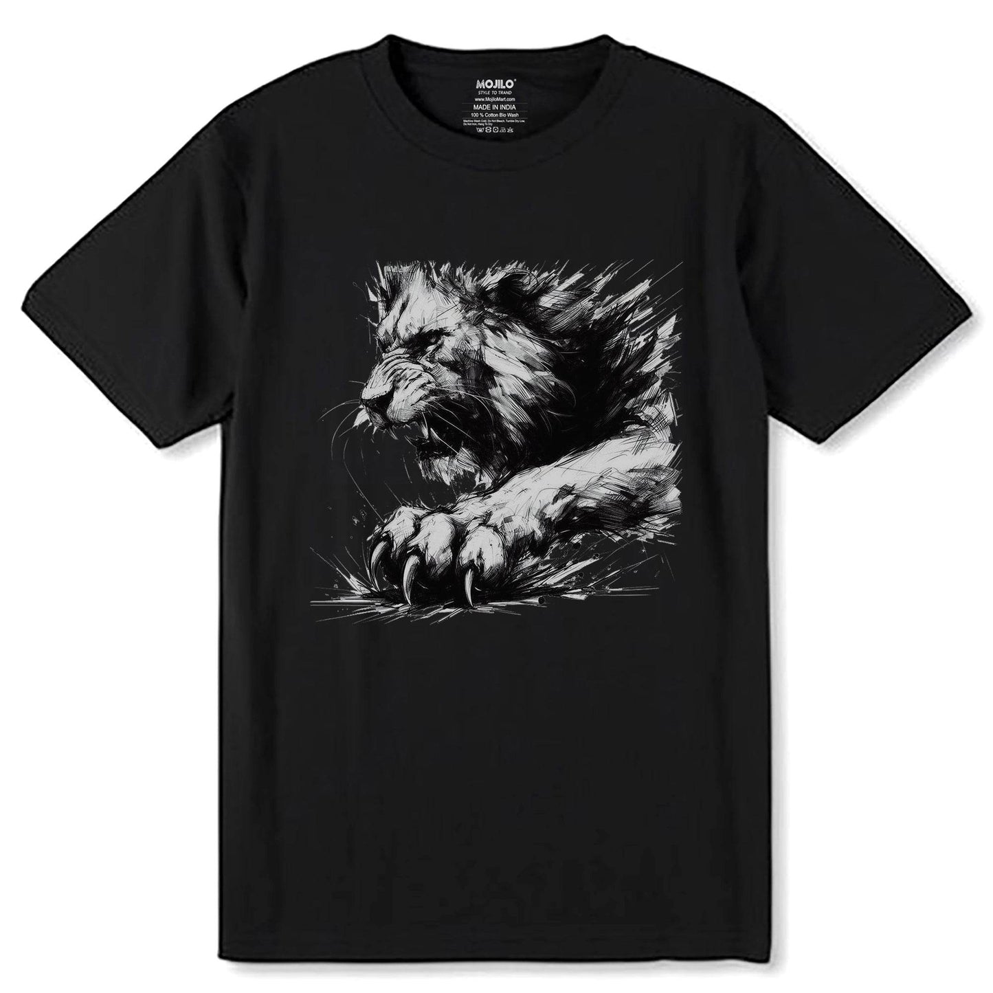 Roaring Lion - Unisex Round Neck Regular Fit 100% Combed Cotton Half Sleeve T-Shirt - Mojilo Mart