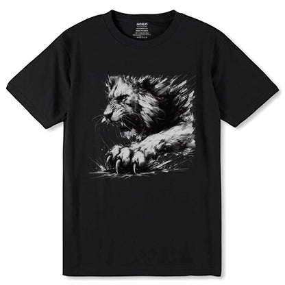 Roaring Lion - Unisex Round Neck Regular Fit 100% Combed Cotton Half Sleeve T-Shirt - Mojilo Mart