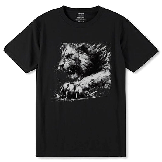 Roaring Lion - Unisex Round Neck Regular Fit 100% Combed Cotton Half Sleeve T-Shirt - Mojilo Mart