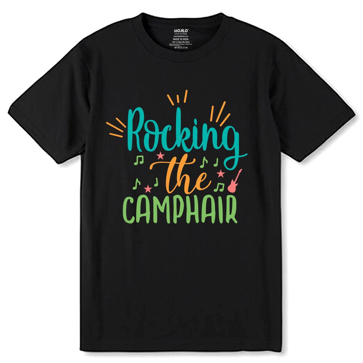 Rocking The Camphair - Unisex Round Neck Regular Fit 100% Combed Cotton Half Sleeve T-Shirt - Mojilo Mart