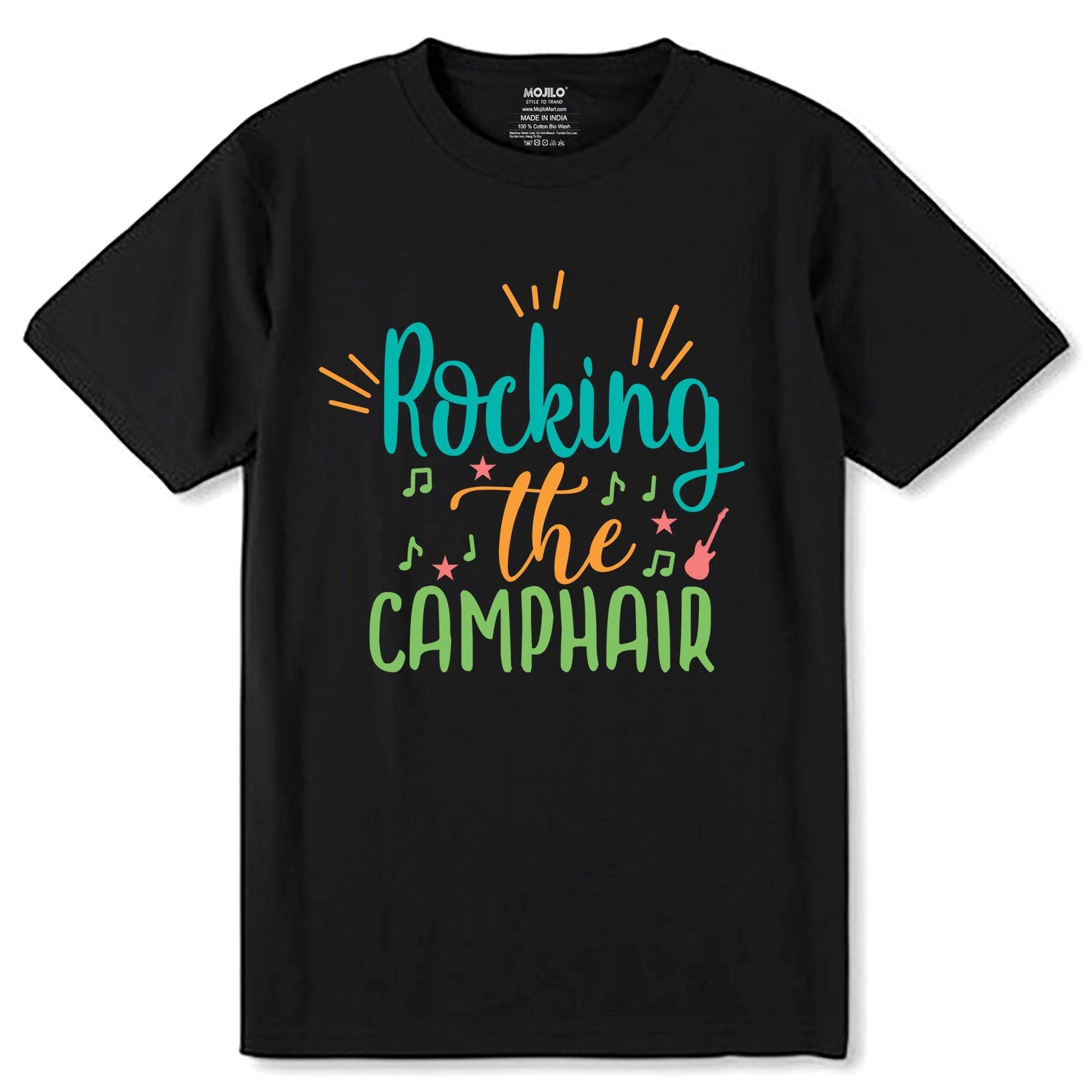 Rocking The Camphair - Unisex Round Neck Regular Fit 100% Combed Cotton Half Sleeve T-Shirt - Mojilo Mart