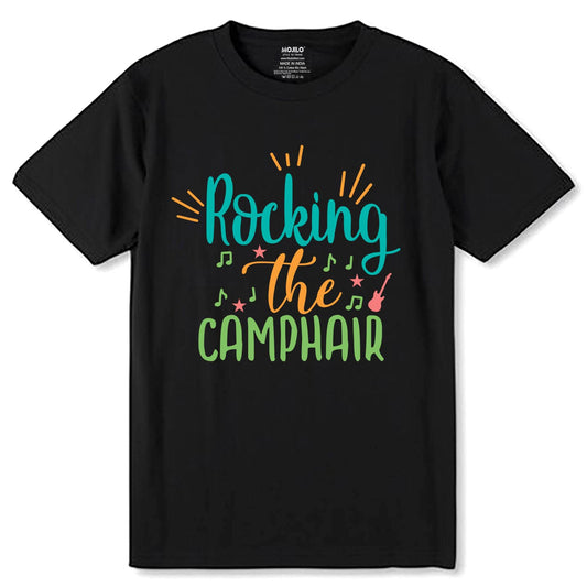 Rocking The Camphair - Unisex Round Neck Regular Fit 100% Combed Cotton Half Sleeve T-Shirt - Mojilo Mart