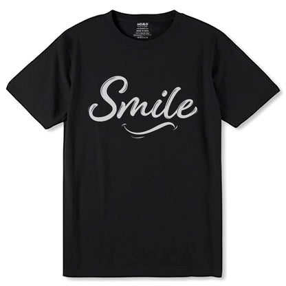 SMILE - Unisex Round Neck Regular Fit 100% Combed Cotton Half Sleeve T-Shirt - Mojilo Mart