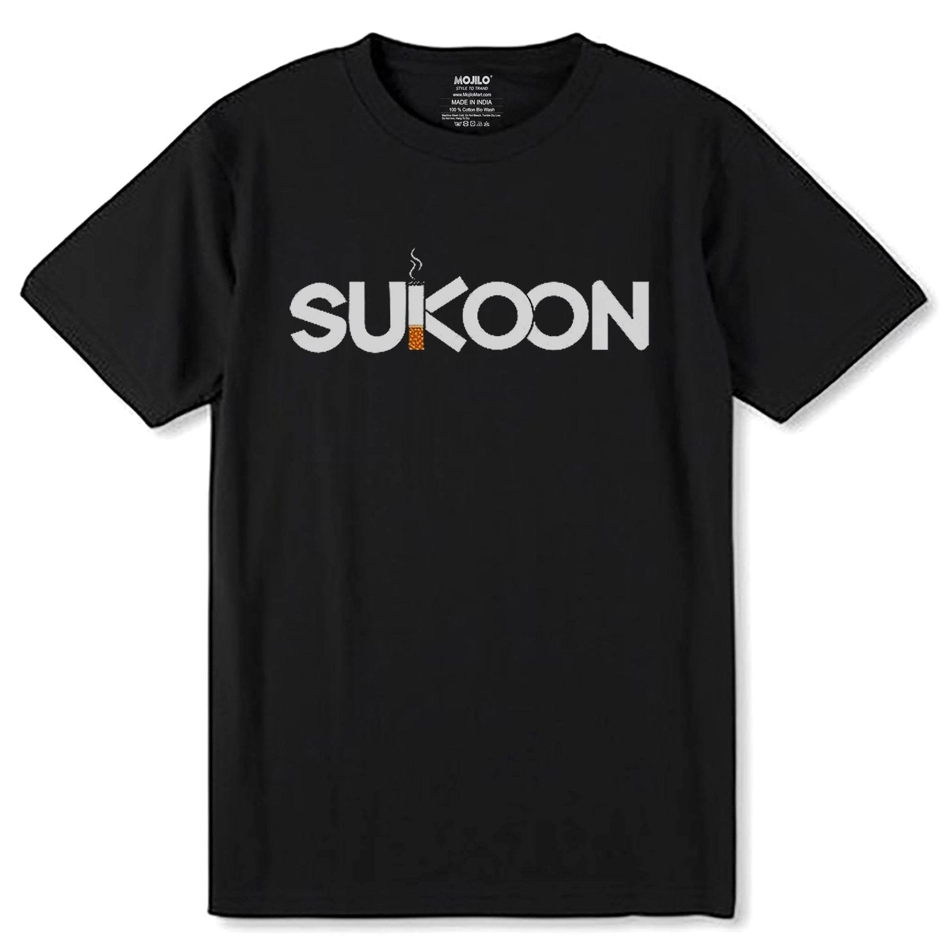 SUKOON - Unisex Round Neck Regular Fit 100% Combed Cotton Half Sleeve T-Shirt - Mojilo Mart