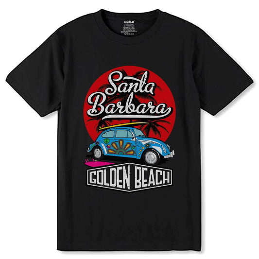 Santa Barbara GOLDEN BEACH - Unisex Round Neck Regular Fit 100% Combed Cotton Half Sleeve T-Shirt - Mojilo Mart