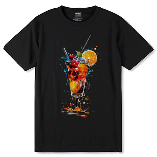 Shake it Up Crafting Exquisite Cocktails for Every Palate - Unisex Round Neck Regular Fit 100% Combed Cotton Half Sleeve T-Shirt - Mojilo Mart