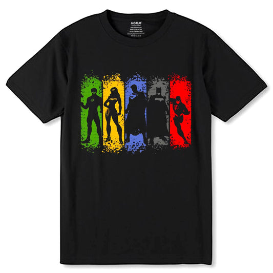 Super Heroes Fun - Unisex Round Neck Regular Fit 100% Combed Cotton Half Sleeve T-Shirt - Mojilo Mart