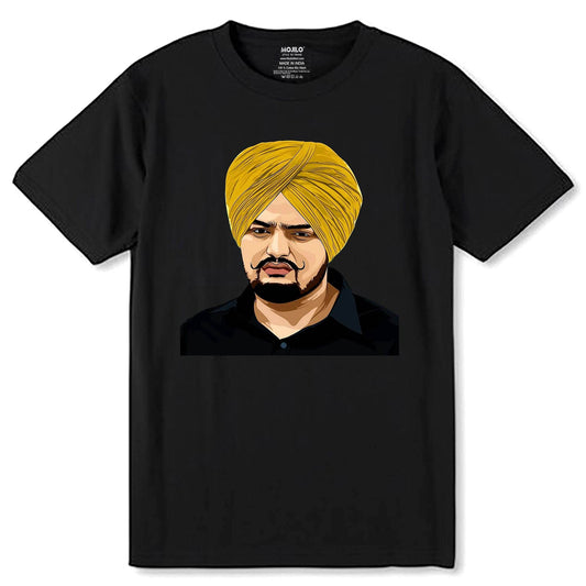 Sidhu Moose Wala - Unisex Round Neck Regular Fit 100% Combed Cotton Half Sleeve T-Shirt - Mojilo Mart