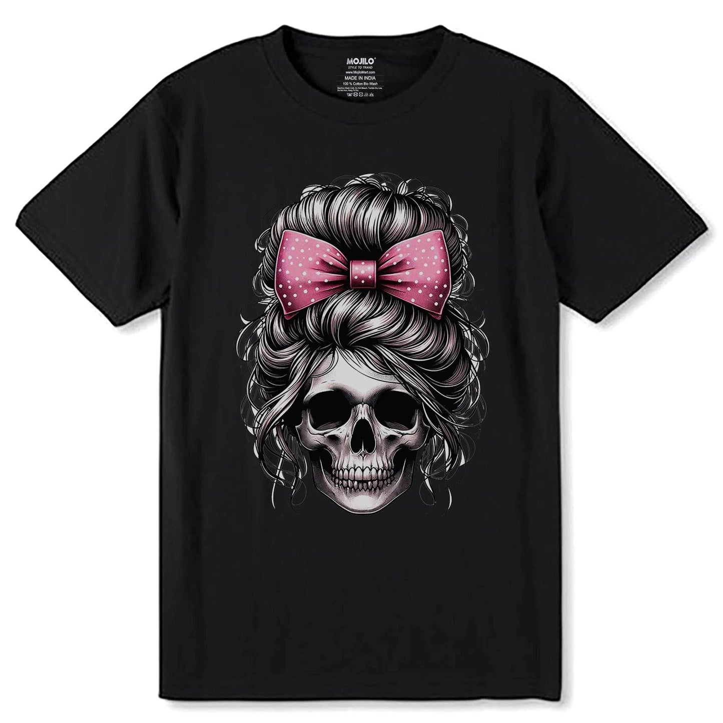 Skull Messy - Unisex Round Neck Regular Fit 100% Combed Cotton Half Sleeve T-Shirt - Mojilo Mart