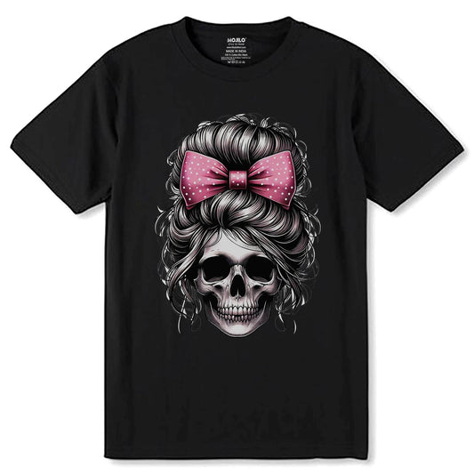 Skull Messy - Unisex Round Neck Regular Fit 100% Combed Cotton Half Sleeve T-Shirt - Mojilo Mart
