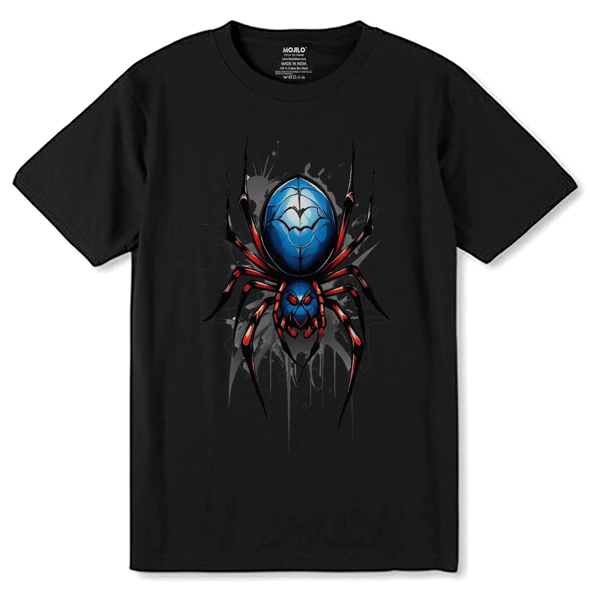 Spidre Print - Unisex Round Neck Regular Fit 100% Combed Cotton Half Sleeve T-Shirt - Mojilo Mart