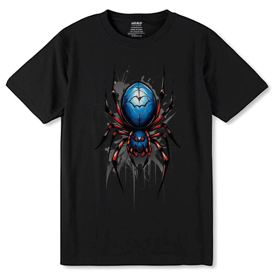 Spidre Print - Unisex Round Neck Regular Fit 100% Combed Cotton Half Sleeve T-Shirt - Mojilo Mart
