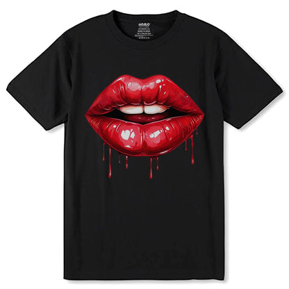 Spirit Of Lips - Unisex Round Neck Regular Fit 100% Combed Cotton Half Sleeve T-Shirt - Mojilo Mart
